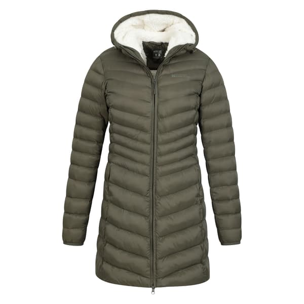 Mountain Warehouse Florence Vadderad Damjacka med Fuskpälsfoder Khaki Green 18 UK