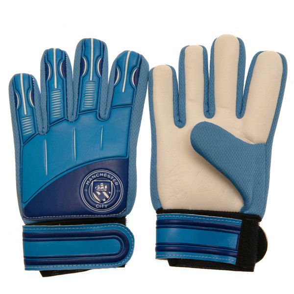 Manchester City FC målvaktshandskar för barn/barn 79 mm - 86 mm Blue/White 79mm - 86mm