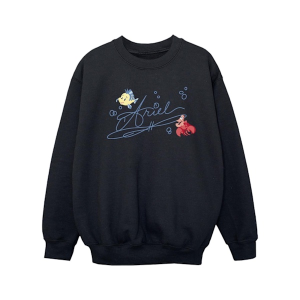 Disney Girls The Little Mermaid Ariel Sweatshirt 5-6 år Svart Black 5-6 Years