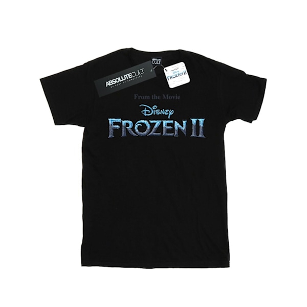 Disney Girls Frozen 2 Filmlogotyp Bomull T-shirt 3-4 År Svart Black 3-4 Years