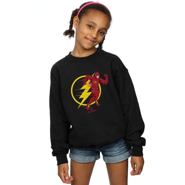 DC Comics Flickans The Flash Springande Emblem Tröja 12-13 År Black 12-13 Years