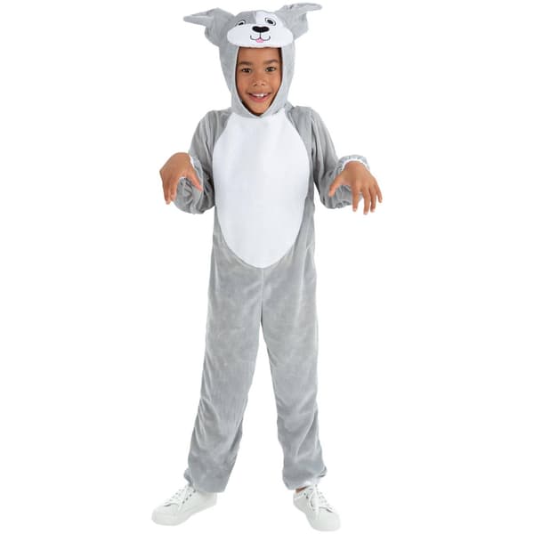 Smiffys Barn/Barn Hunddräkt 7-9 År Grå/Vit Grey/White 7-9 Years