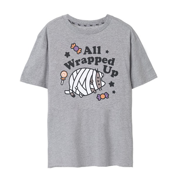 Pusheen Dam/Damer All Wrapped Up Halloween T-Shirt L Grå Grey L