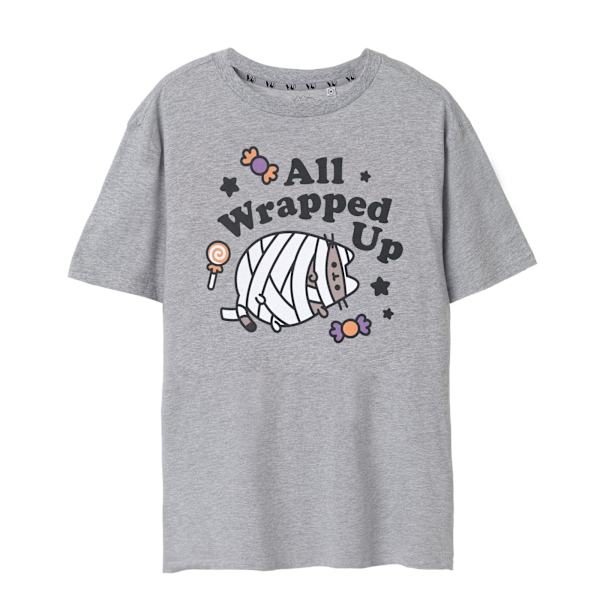 Pusheen Dam/Damer All Wrapped Up Halloween T-Shirt S Grå Grey S