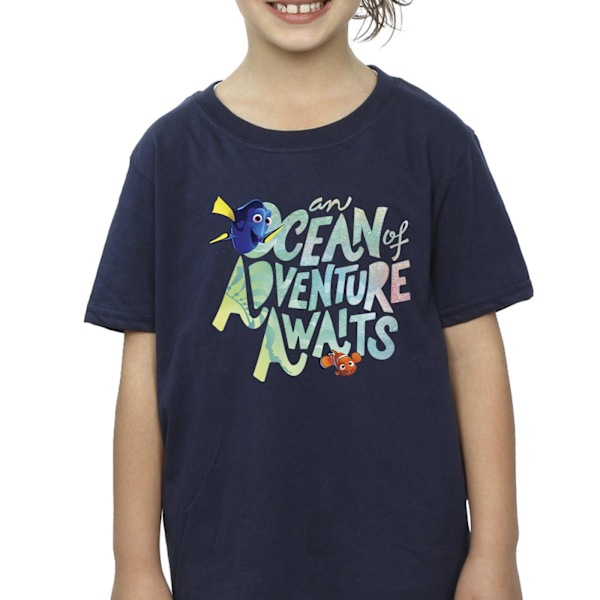 Finding Dory Girls Ocean Adventure Bomull T-shirt 12-13 År Marinblå Navy Blue 12-13 Years