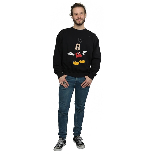 Disney Mickey Mouse Surprised Sweatshirt för män 3XL Svart Black 3XL