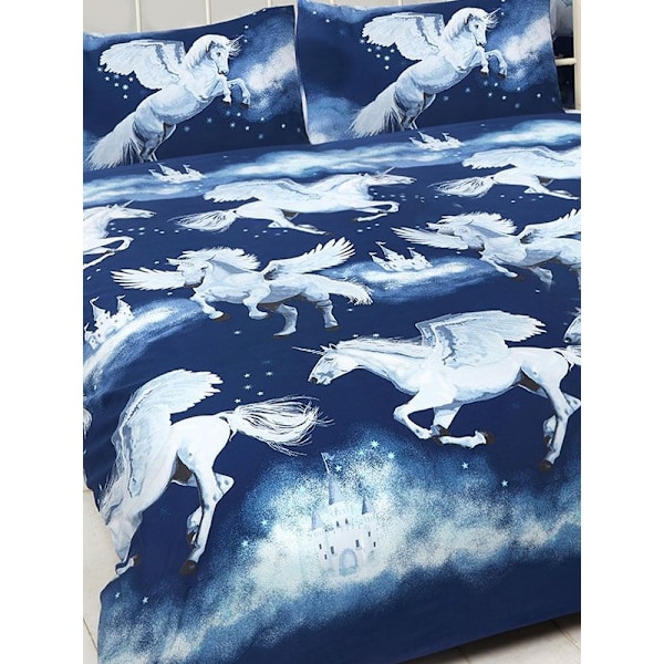 Bedding & Beyond Stardust Unicorn Påslakan Set Junior Marinblå/Vit Navy/White Junior