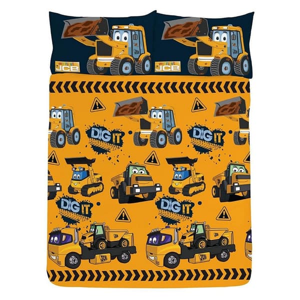JCB Dig It Påslakanset Junior Gul/Svart Yellow/Black Junior