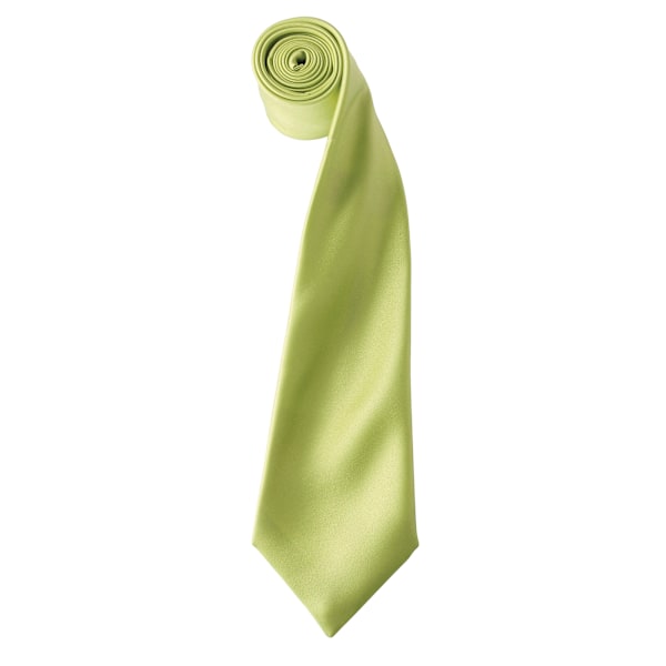 Premier herr enfärgad satinslips (smal blad) En storlek Lime Lime One Size