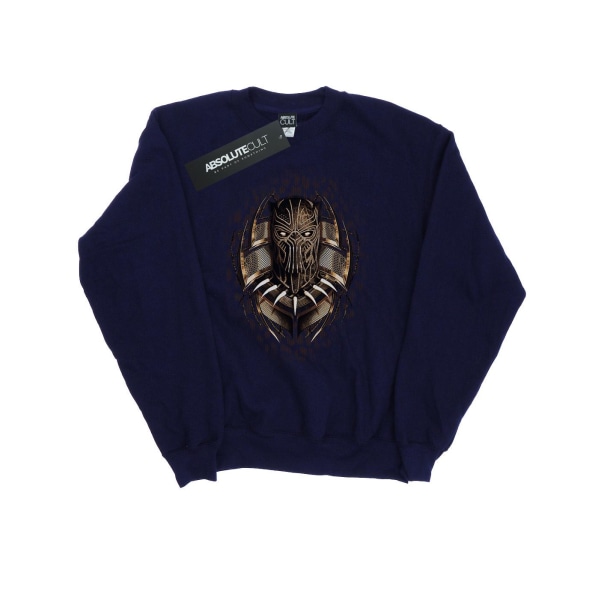 Marvel Herr Black Panther Gold Killmonger Sweatshirt XL Navy Bl Navy Blue XL