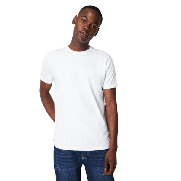 Maine Herr T-shirt i bomull med rund hals, storlek XL, vit White XL