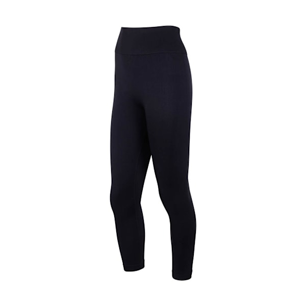 Silkeslena dam/dam leggings enfärgade XS svart Black XS