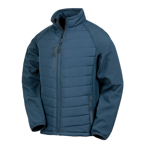 Result Herr Svart Compass Vadderad Soft Shell Jacka 4XL Marinblå Navy 4XL