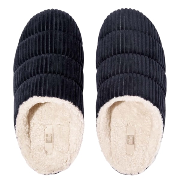 FitFlop Dam/Flickor Chrissie Corduroy Fleecefodrade Tofflor 6 Navy 6.5 UK