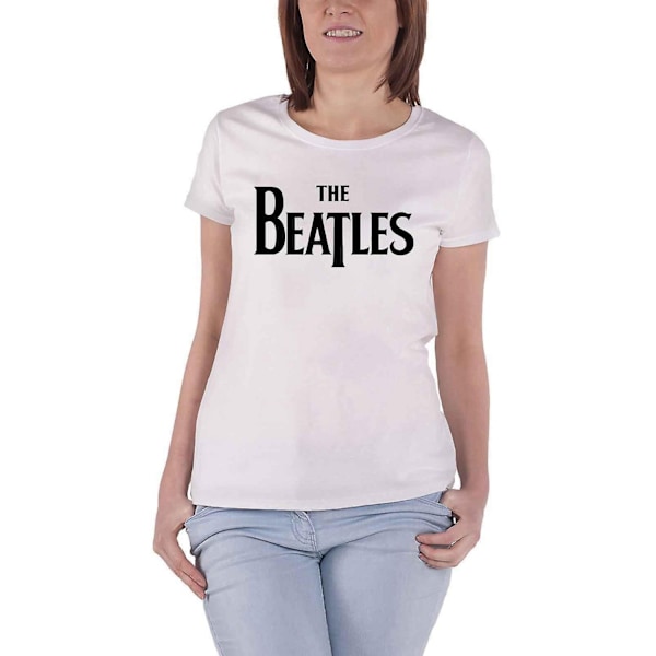 The Beatles Dam T-shirt med logotyp för kvinnor/damer M Vit White M