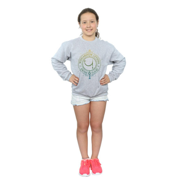 Harry Potter Girls Wingardium Leviosa Spells Charms Sweatshirt Sports Grey 7-8 Years