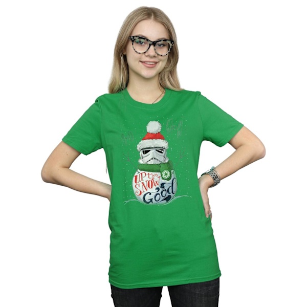 Star Wars Dam/Damer Stormtrooper Up To Snow Good Bomull Boyfriend T-shirt Irish Green M