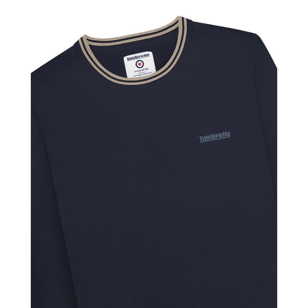 Lambretta Herr Tröja Stickad L Marinblå/Sten Navy/Stone L