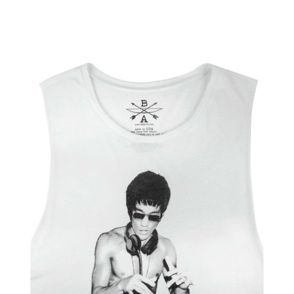 BNA78 Dam/Kvinnor Gung Fu Scratch Bruce Lee Tank Top M Vit White M
