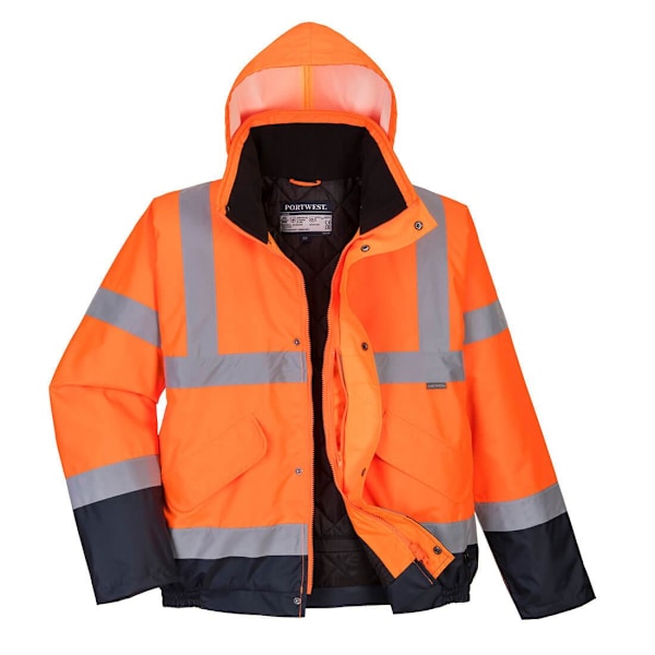 Portwest Herr S266 Kontrast Hi-Vis Säkerhetsbomberjacka 3XL Ora Orange/Navy 3XL