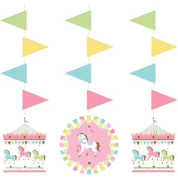 Kreativ festlig karusellhängande dekoration (3-pack) En storlek Multicoloured One Size