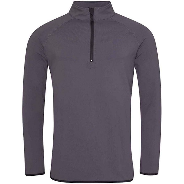 AWDis Cool Mens Half Zip Sweat Top XXL Charcoal/Jet Black Charcoal/Jet Black XXL
