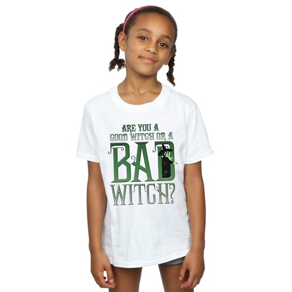 Trollkarlen från Oz flickor goda häxan onda häxan bomull T-shirt 7-8 White 7-8 Years