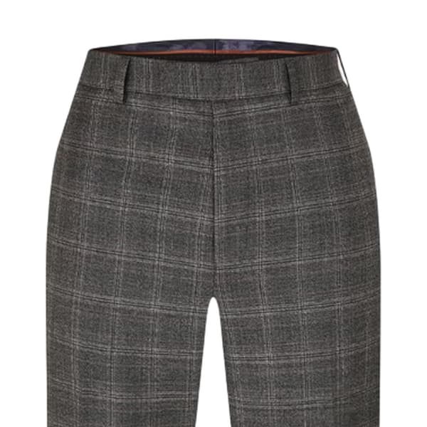 Ted Baker Herr Rutiga Raka Byxor 46R Grå Grey 46R