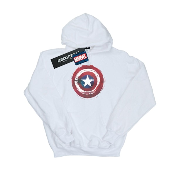 Marvel Girls Captain America Splatter Shield Hoodie 5-6 år W White 5-6 Years