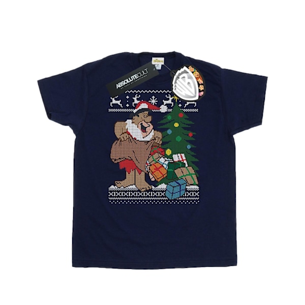 The Flintstones Herr Jul Fair Isle T-shirt S Marinblå Navy Blue S