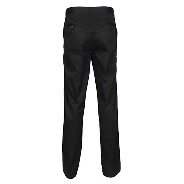 Henbury herrbyxor med platt front 34L svart Black 34L