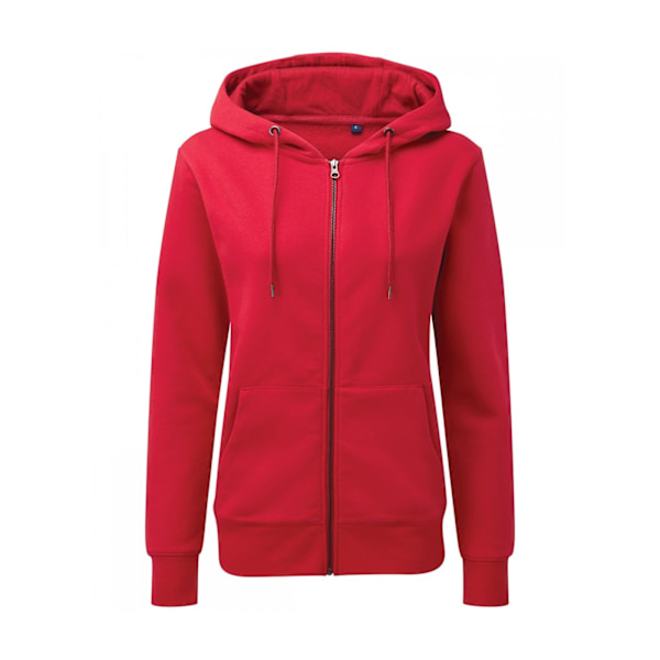 Asquith & Fox Dam/Kvinnor Dragkedja Genom Organisk Hoodie 8 UK Che Cherry Red 8 UK