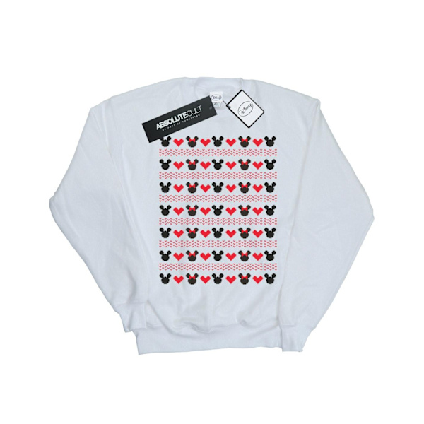 Disney Boys Mickey And Minnie Christmas Hearts Sweatshirt 9-11 White 9-11 Years