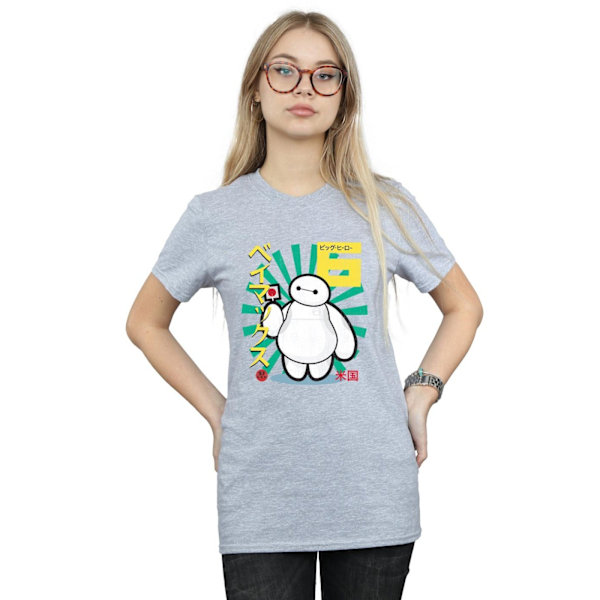 Big Hero 6 Dam/Dam Baymax Lollipop Boyfriend T-shirt L Sp Sports Grey L