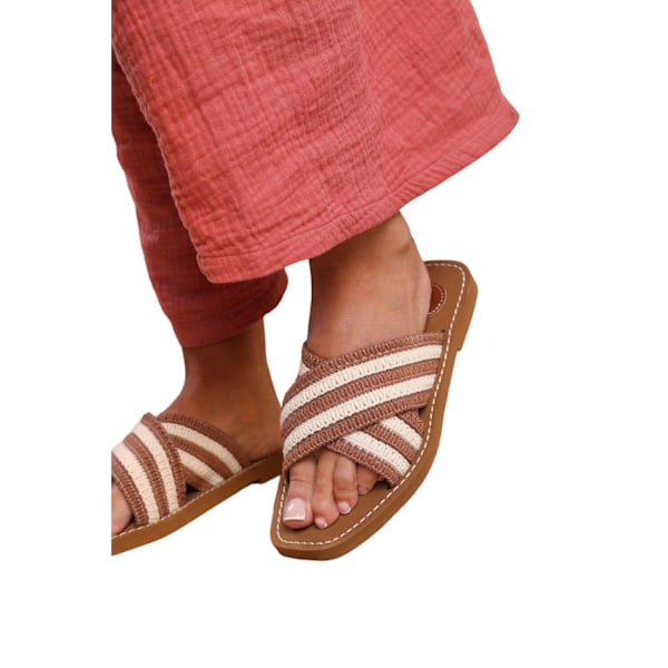 Where's That From Dam/Damer Arizona Randig Crossover Rem Mocha/Beige 8 UK