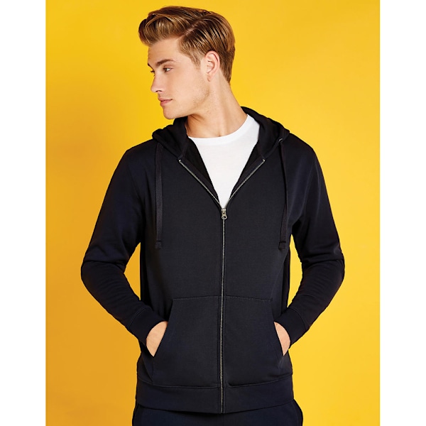 Kustom Kit Herr Full Zip Hooded Sweatshirt L Svart Black L