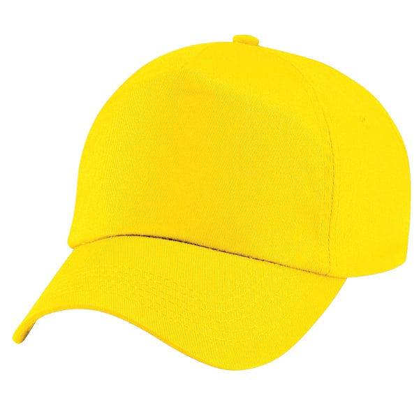 Beechfield Plain Unisex Junior Original 5 Panel Baseball Cap On Yellow One Size