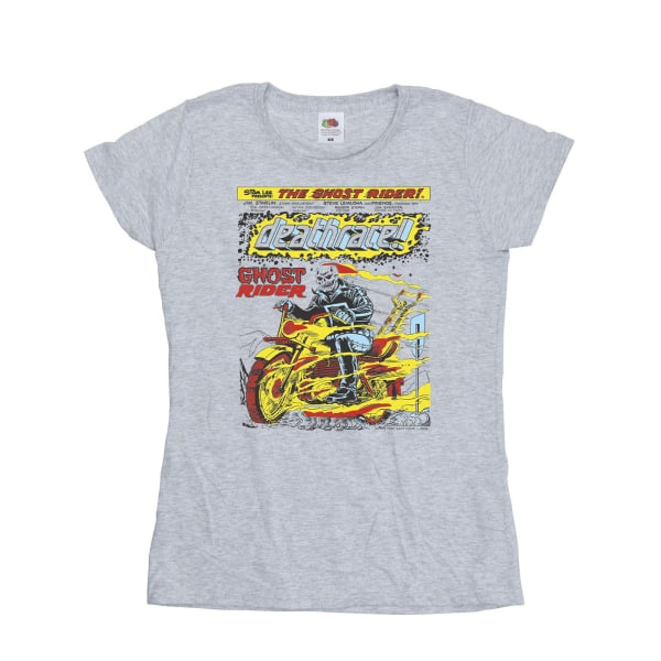 Marvel Womens/Ladies Ghost Rider Chest Deathrace Bomull T-shirt Sports Grey L
