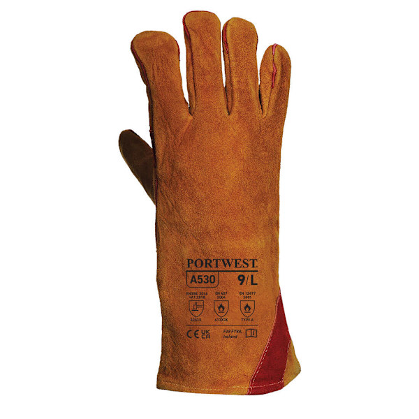 Portwest Unisex Vuxen A530 Förstärkta Svetsarhandskar i Läder Brown XL