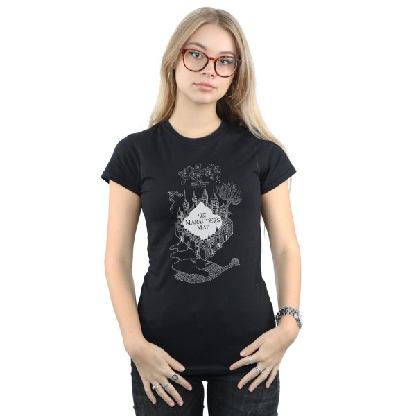 Harry Potter Dam/Kvinnor The Marauder´s Map Bomull T-shirt L Black L