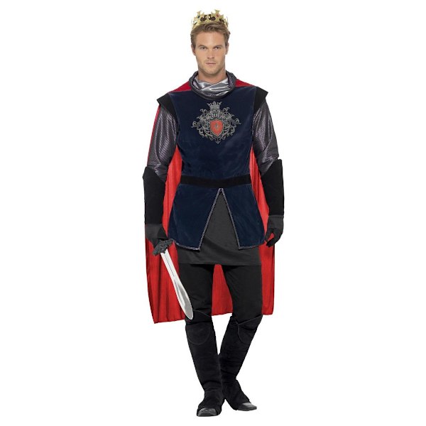 Smiffys Deluxe Kung Arthur Kostymset för Män M Svart/Röd Black/Red M