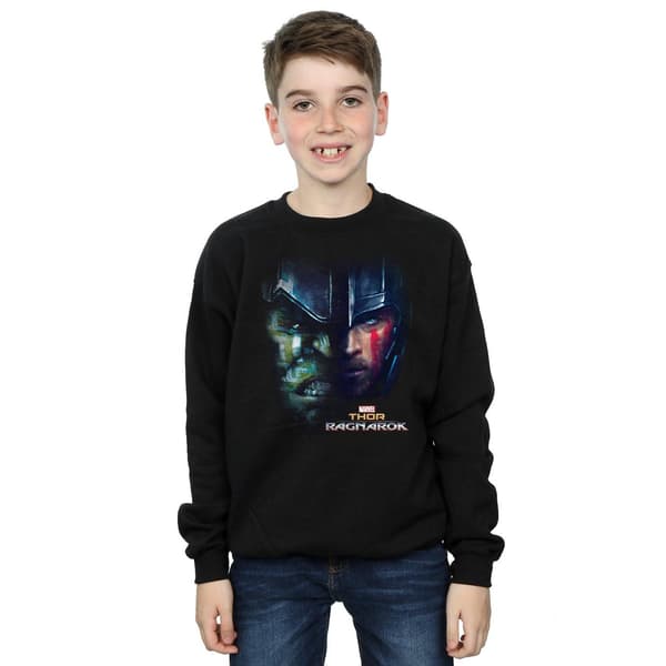Marvel Pojkar Thor Ragnarok Hulk Split Face Tröja 5-6 År Black 5-6 Years