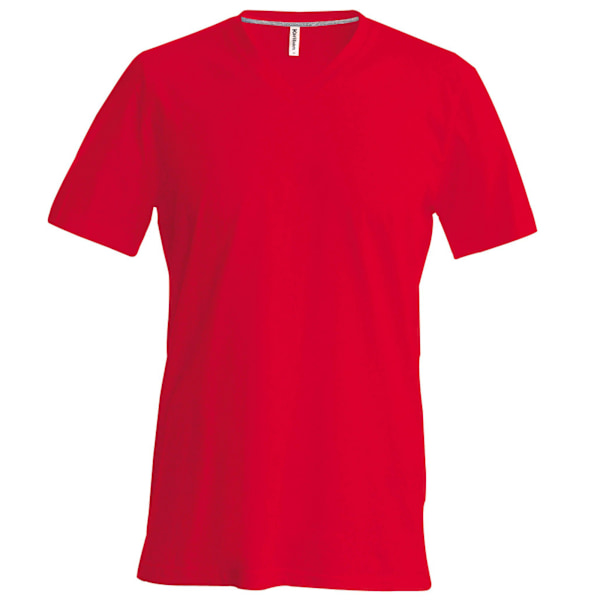 Kariban herr kortärmad V-ringad Slim Fit T-shirt 4XL röd Red 4XL