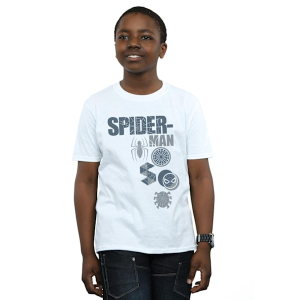 Marvel Boys Spider-Man Badges T-shirt 9-11 år Vit White 9-11 Years