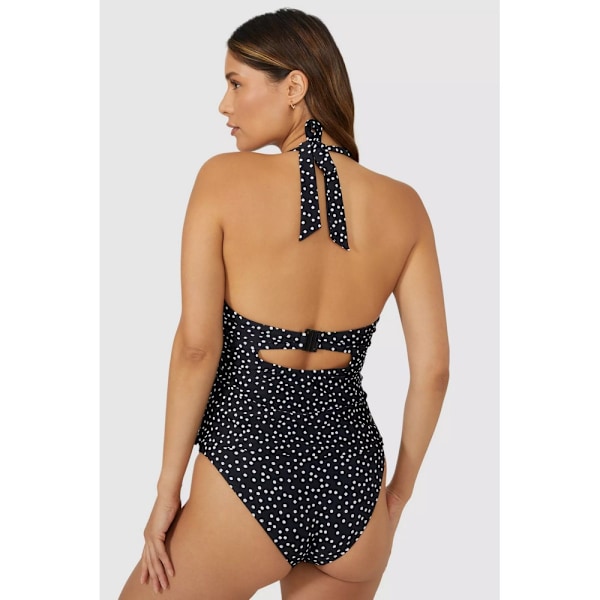 Underbar dam/kvinnor prickig vadderad tankini topp 32E monokrom Monochrome 32E