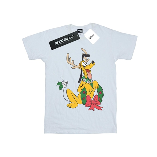 Disney Mens Pluto Christmas Reindeer T-Shirt M Vit White M