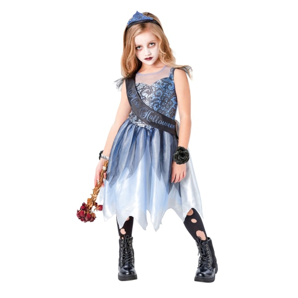 Bristol Novelty Miss Halloween Gothic Costume 3-4 Years Blue/Si Blue/Silver/Black 3-4 Years
