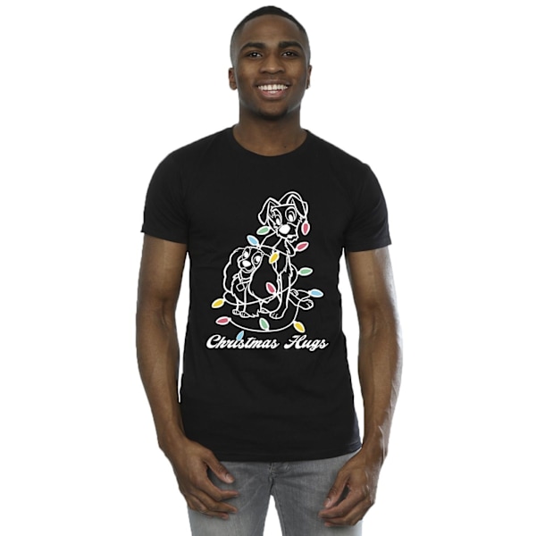 Disney Herrar Lady Och Lufsen Julkramar T-Shirt XL Svart Black XL