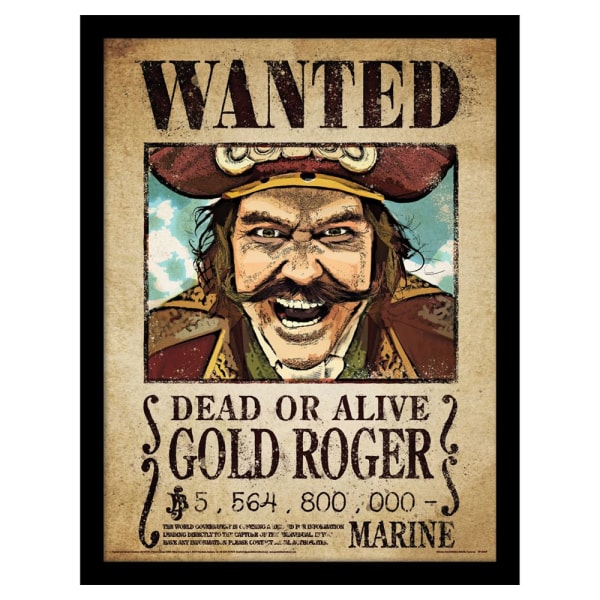 One Piece Live Action Wanted Poster Guld Roger Print 40cm x 30c Multicoloured 40cm x 30cm