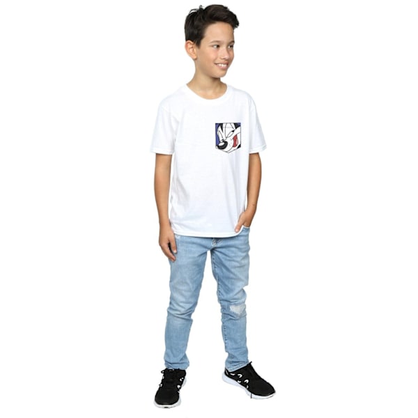 Looney Tunes Boys Pepe Le Pew Face Faux Pocket T-Shirt 7-8 År White 7-8 Years